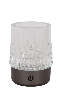 LILY - Oplaadbare Tafellamp - Accu/Batterij - Ø 8 cm - LED Dim to warm - 1x3W 2700K/3000K - Zwart chroom - Set van 3*Lucide Hot
