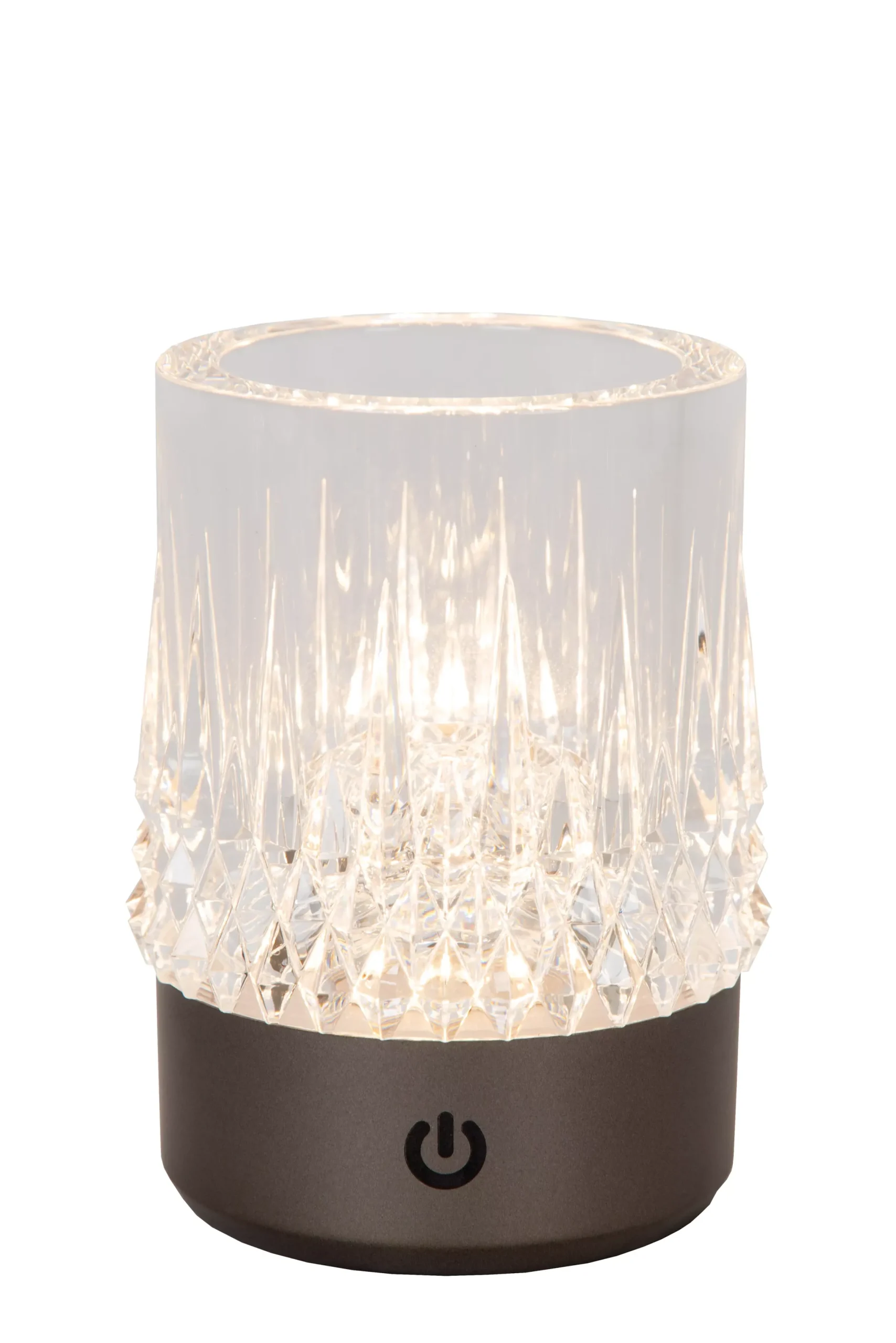 LILY - Oplaadbare Tafellamp - Accu/Batterij - Ø 8 cm - LED Dim to warm - 1x3W 2700K/3000K - Zwart chroom - Set van 3*Lucide Hot