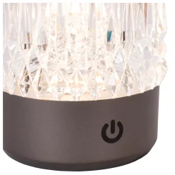 LILY - Oplaadbare Tafellamp - Accu/Batterij - Ø 8 cm - LED Dim to warm - 1x3W 2700K/3000K - Zwart chroom - Set van 3*Lucide Hot