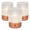 LILY - Oplaadbare Tafellamp - Accu/Batterij - Ø 8 cm - LED Dim to warm - 1x3W 2700K/3000K - Koper - Set van 3*Lucide Discount