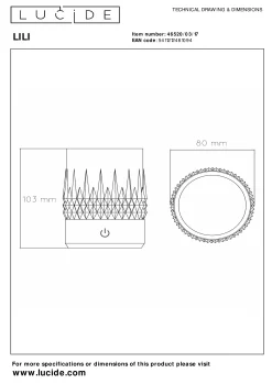 LILY - Oplaadbare Tafellamp - Accu/Batterij - Ø 8 cm - LED Dim to warm - 1x3W 2700K/3000K - Koper - Set van 3*Lucide Discount