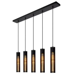 LIONEL - Hanglamp - 5xE27 - Zwart*Lucide Store