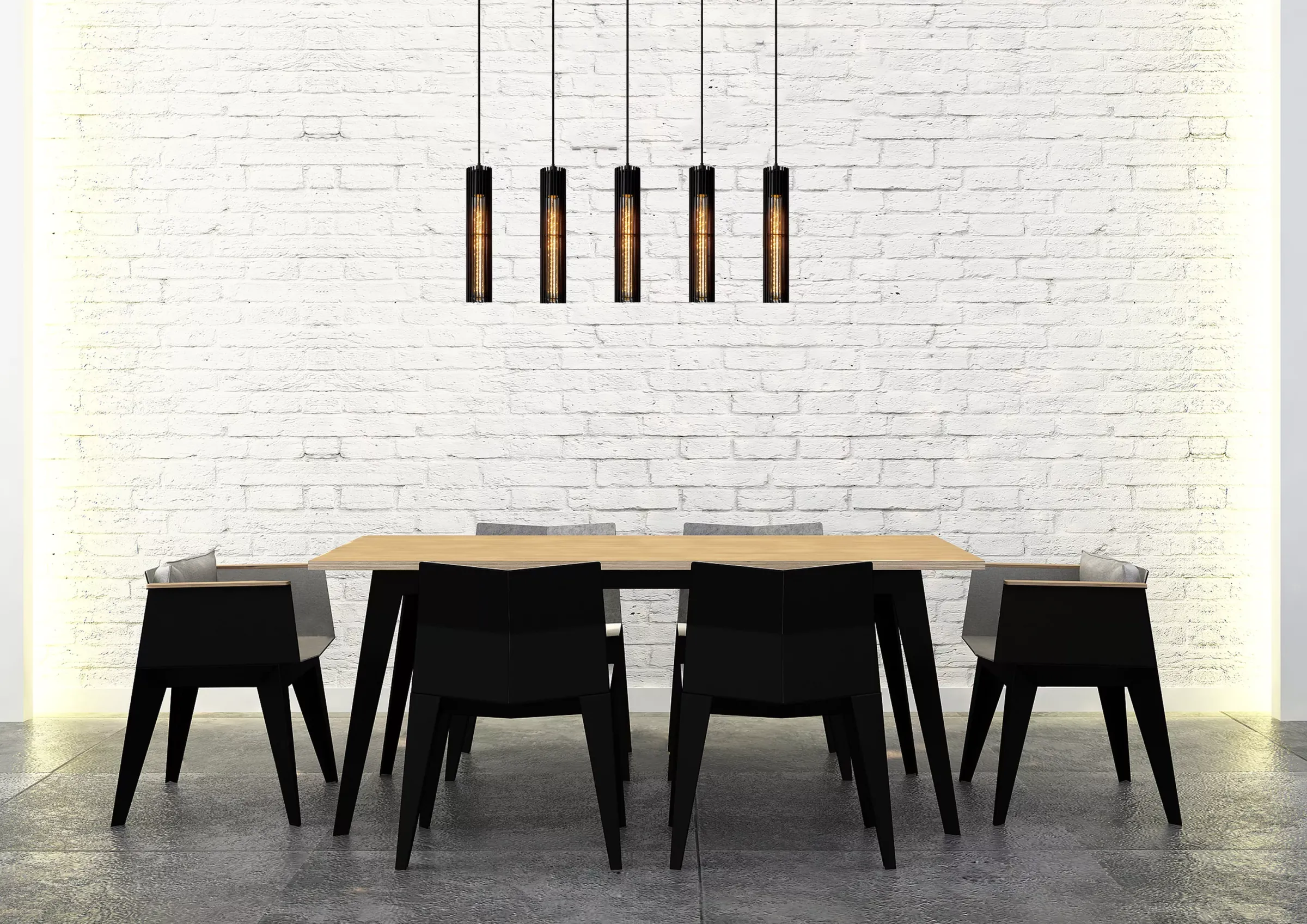 LIONEL - Hanglamp - 5xE27 - Zwart*Lucide Store