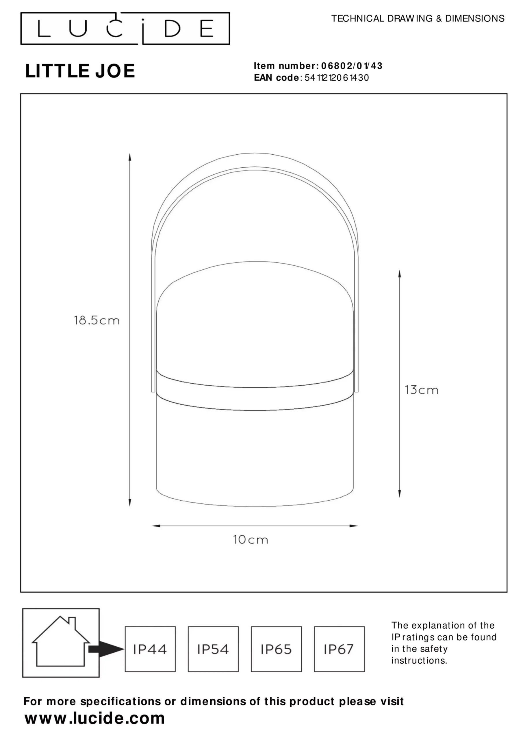 LITTLE JOE - Oplaadbare Tafellamp Binnen/Buiten - Accu/Batterij - Ø 10 cm - LED Dim to warm - 1x0,3W 2800K/3200K - IP44 - Bruin*Lucide Best Sale