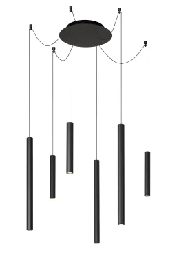 LORENZ - Hanglamp - Ø 120 cm - LED Dimb. - 6x4W 3000K - Zwart*Lucide Flash Sale