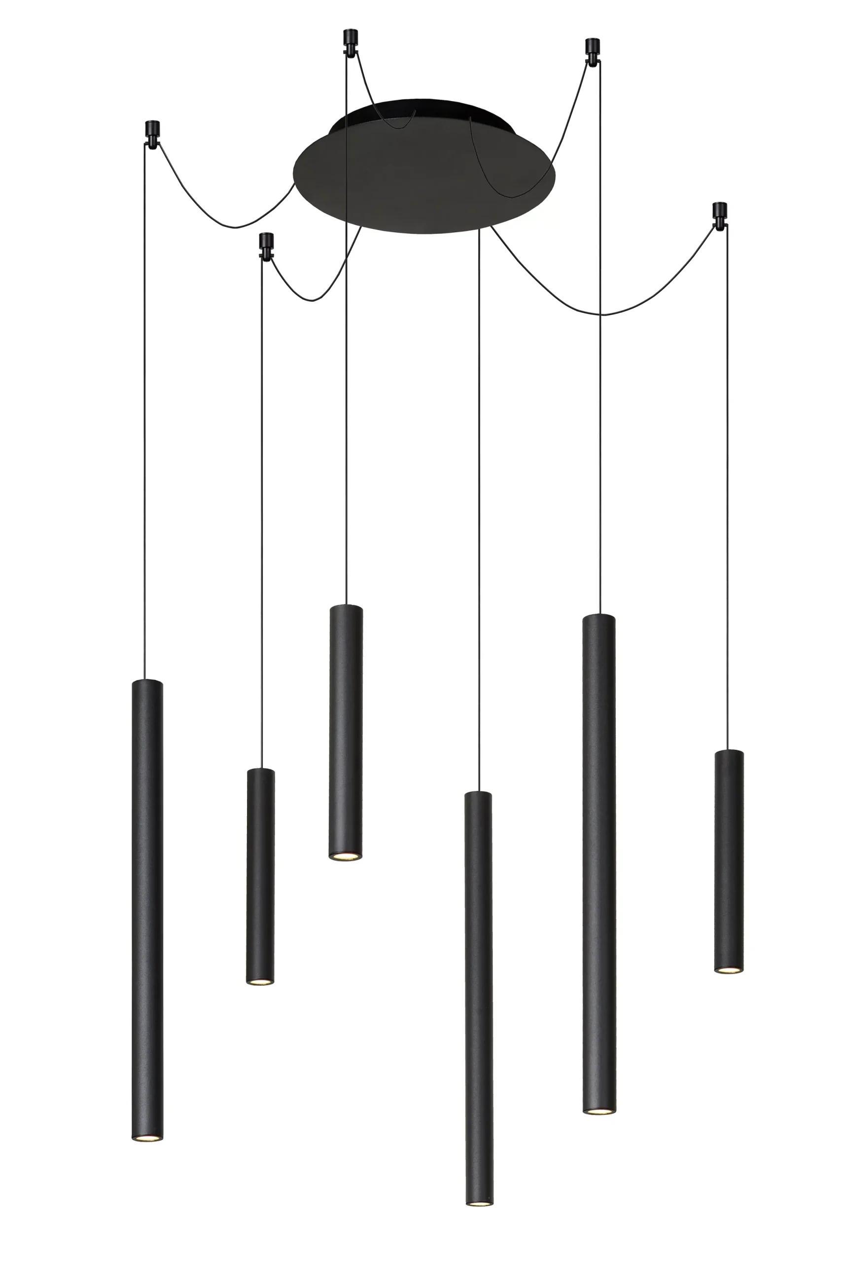 LORENZ - Hanglamp - Ø 120 cm - LED Dimb. - 6x4W 3000K - Zwart*Lucide Flash Sale