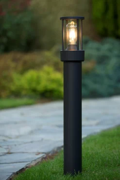 LORI - Sokkellamp - 1xE27 - IP44 - Dag/nacht sensor - Antraciet*Lucide New