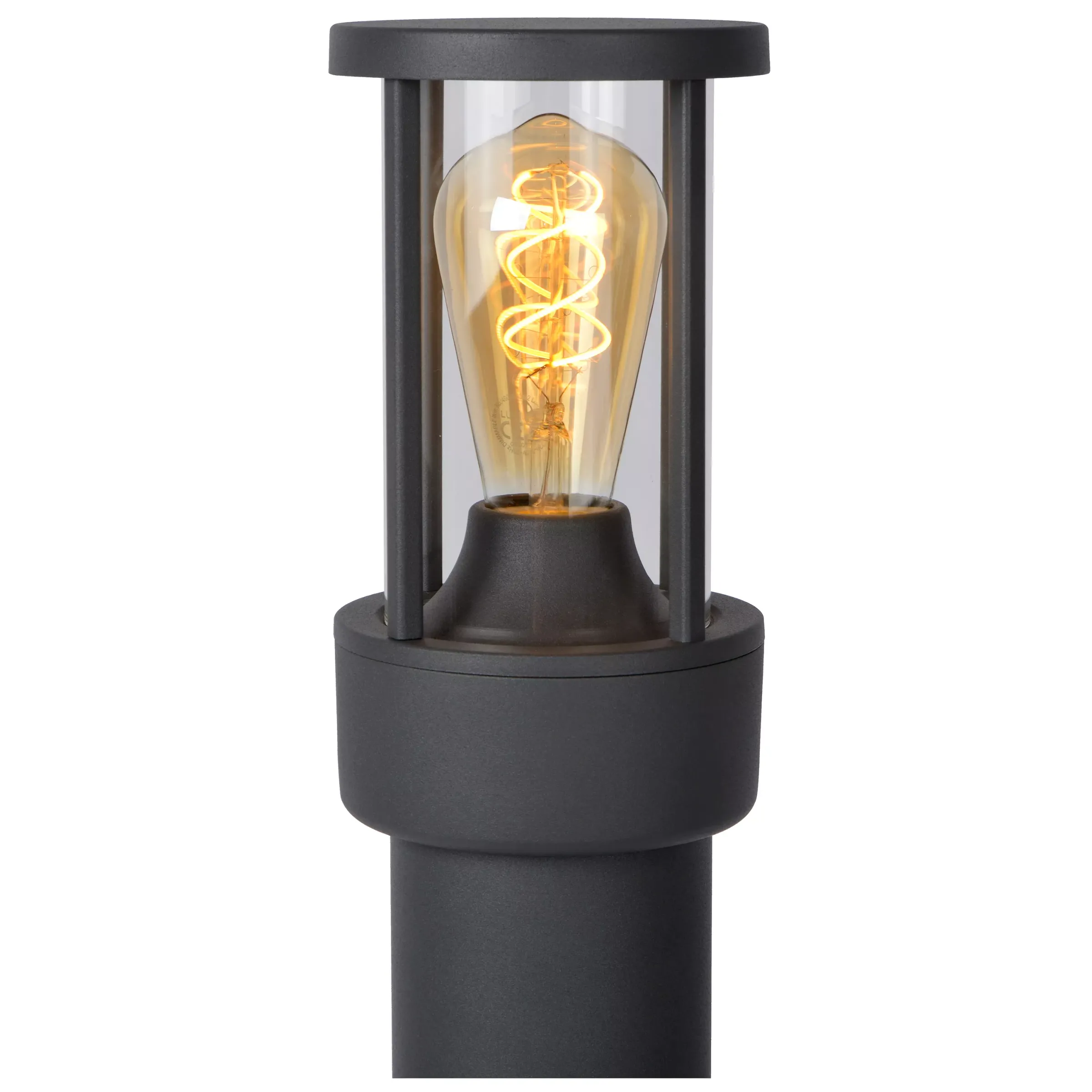LORI - Sokkellamp - 1xE27 - IP44 - Dag/nacht sensor - Antraciet*Lucide New