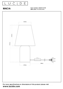MACIA - Tafellamp - 1xE14 - Terracotta*Lucide Sale