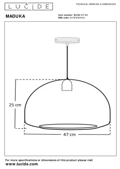 MADUKA - Hanglamp - 1xE27 - Bruin*Lucide Best Sale