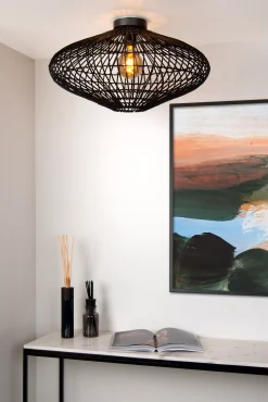 MAGALI - Plafonnière - Ø 56 cm - 1xE27 - Zwart*Lucide Cheap