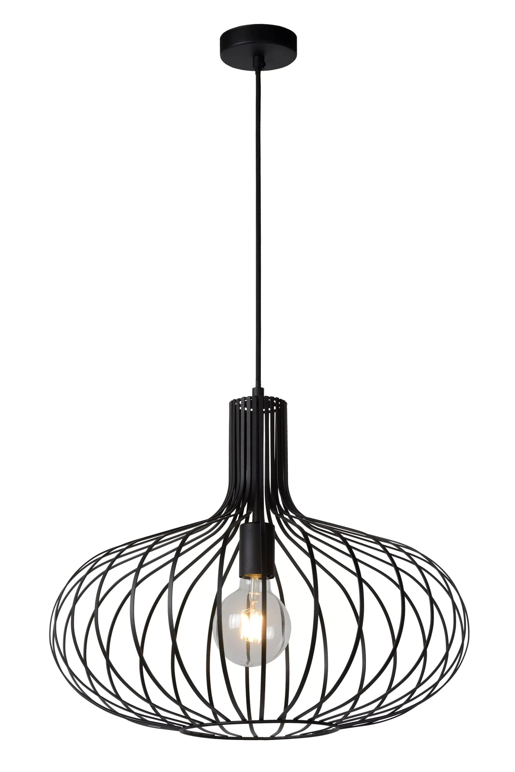 MANUELA - Hanglamp - Ø 50 cm - 1xE27 - Zwart*Lucide Clearance