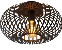 MANUELA - Plafonnière - Ø 39,5 cm - 1xE27 - Zwart*Lucide Fashion