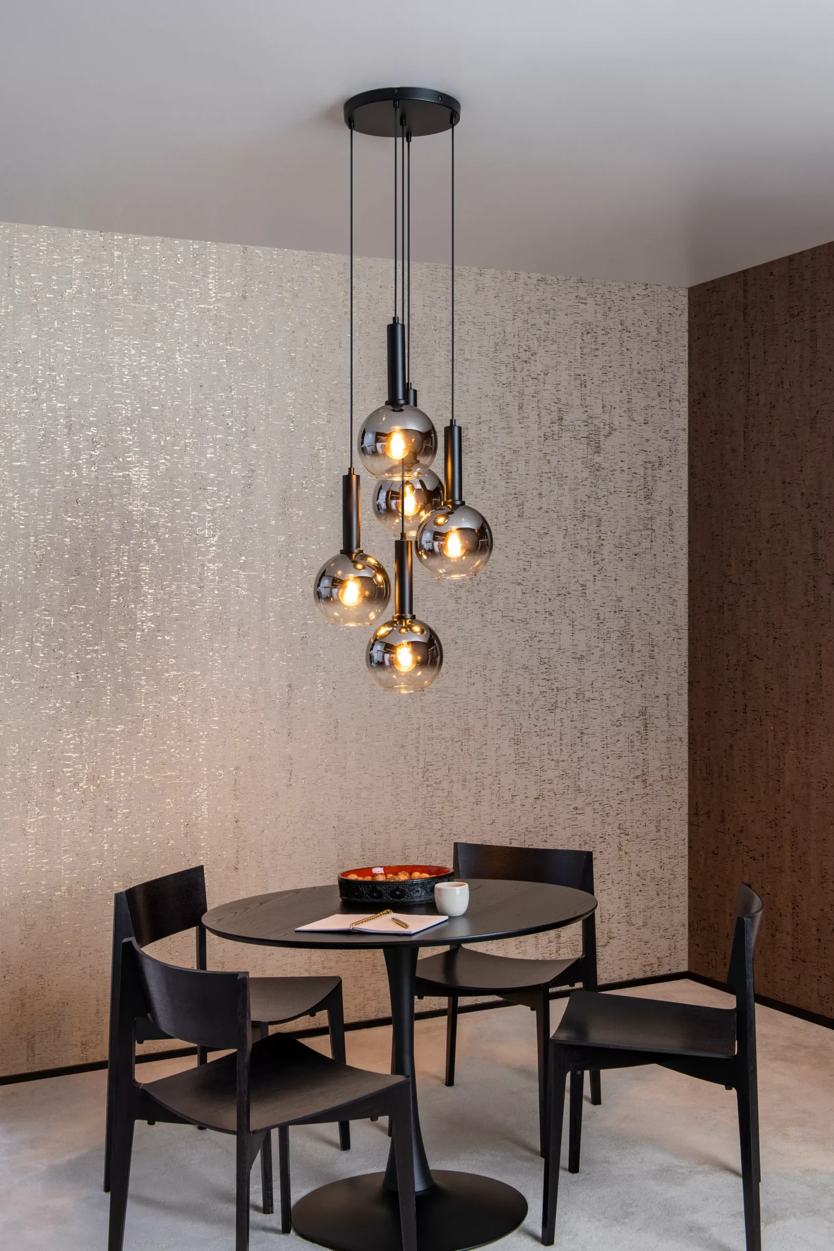 MARIUS - Hanglamp - Ø 55 cm - 5xE27 - Zwart*Lucide Store