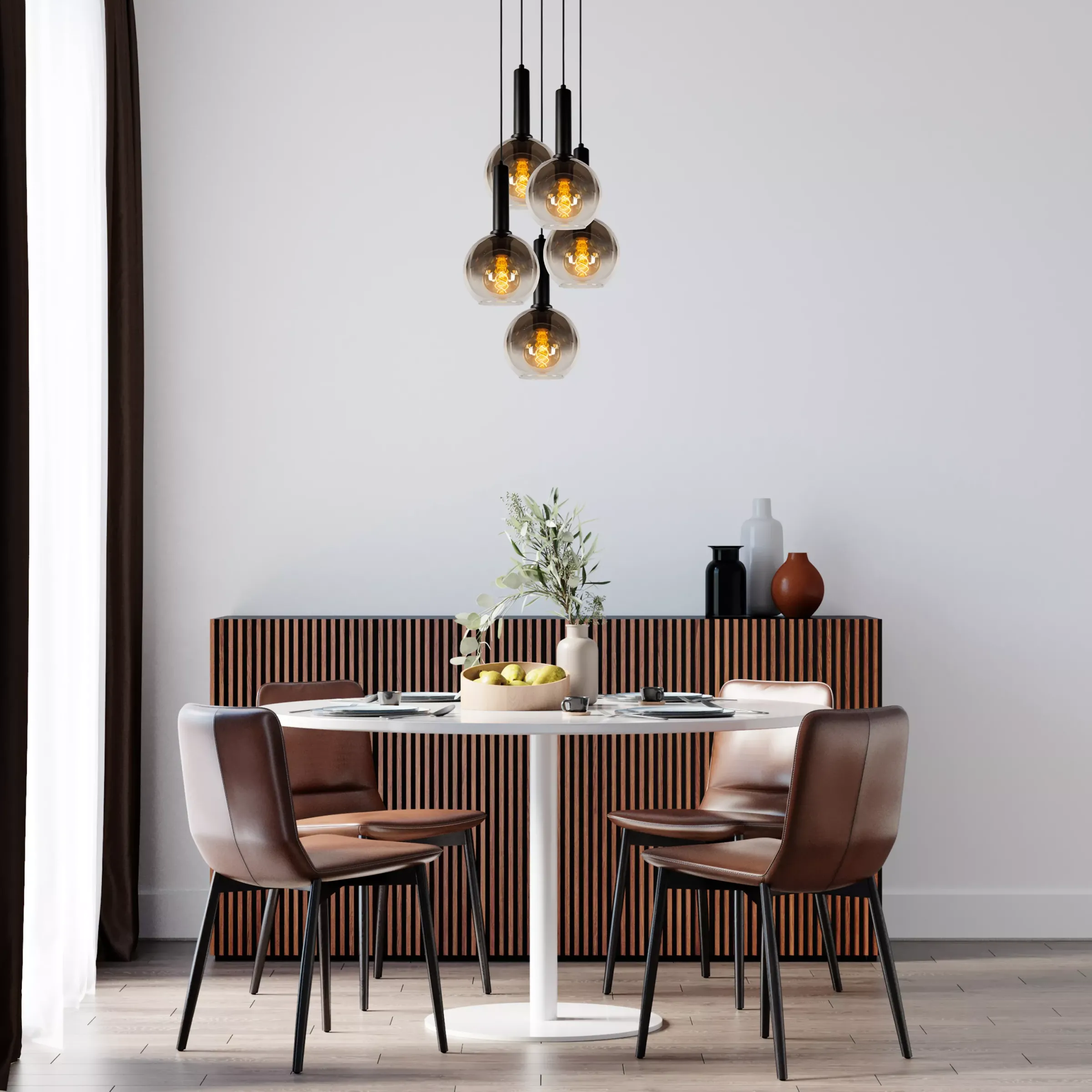 MARIUS - Hanglamp - Ø 55 cm - 5xE27 - Zwart*Lucide Store