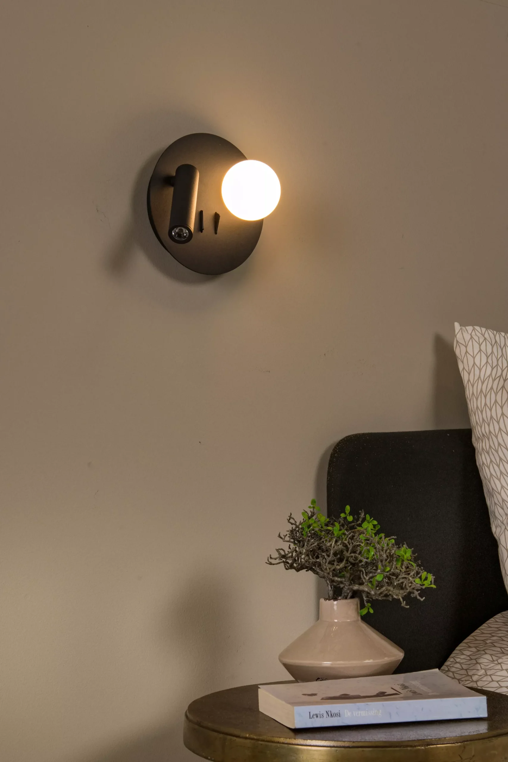 MATIZ - Bedlamp / Wandlamp - Ø 16,5 cm - LED - 3000K - Met USB oplaadpunt - Zwart*Lucide Shop