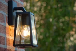 MATSLOT - Wandlamp Binnen/Buiten - 1xE27 - IP23 - Zwart*Lucide Store