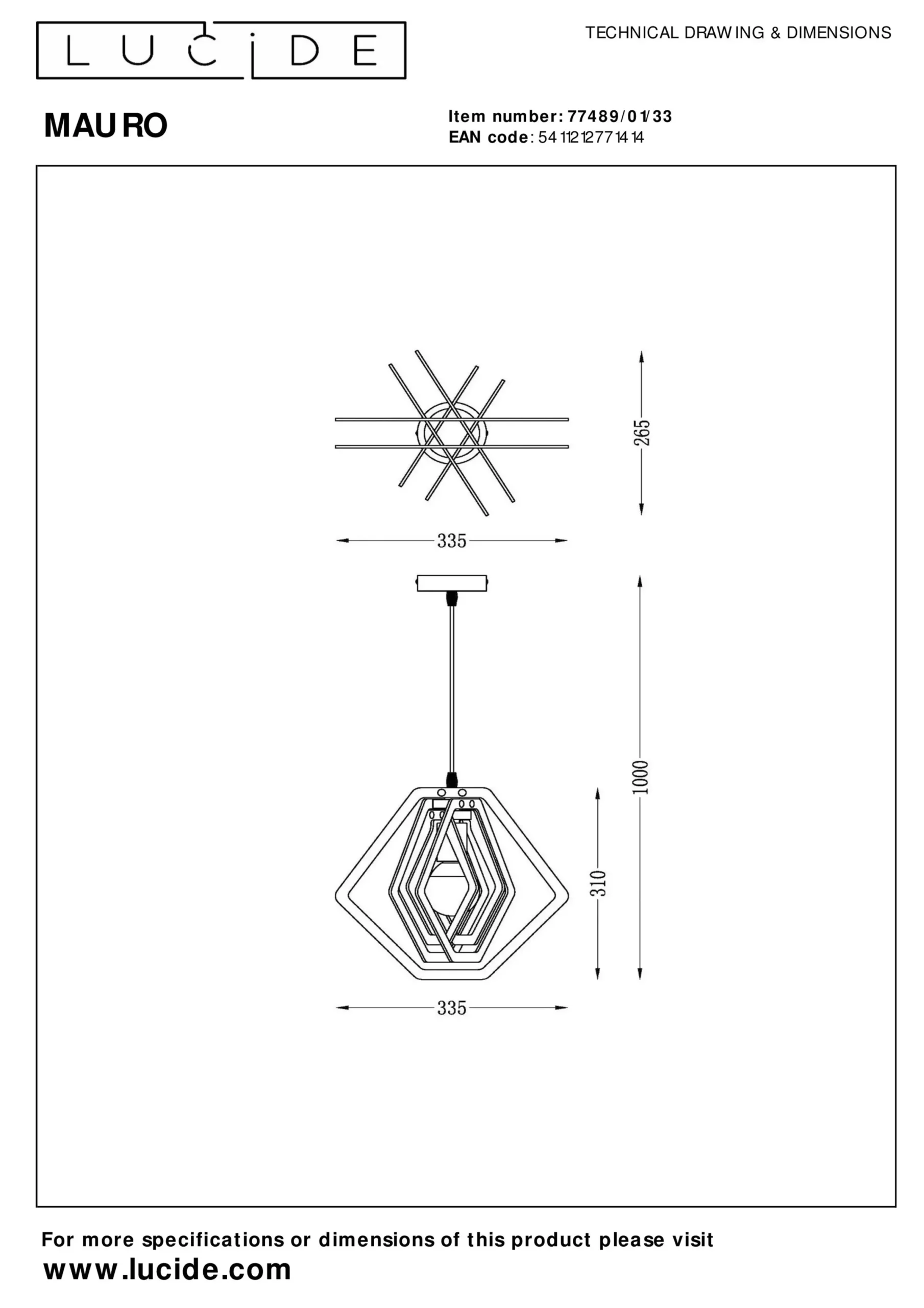 MAURO - Hanglamp Kinderkamer - 1xE27 - Groen*Lucide Online