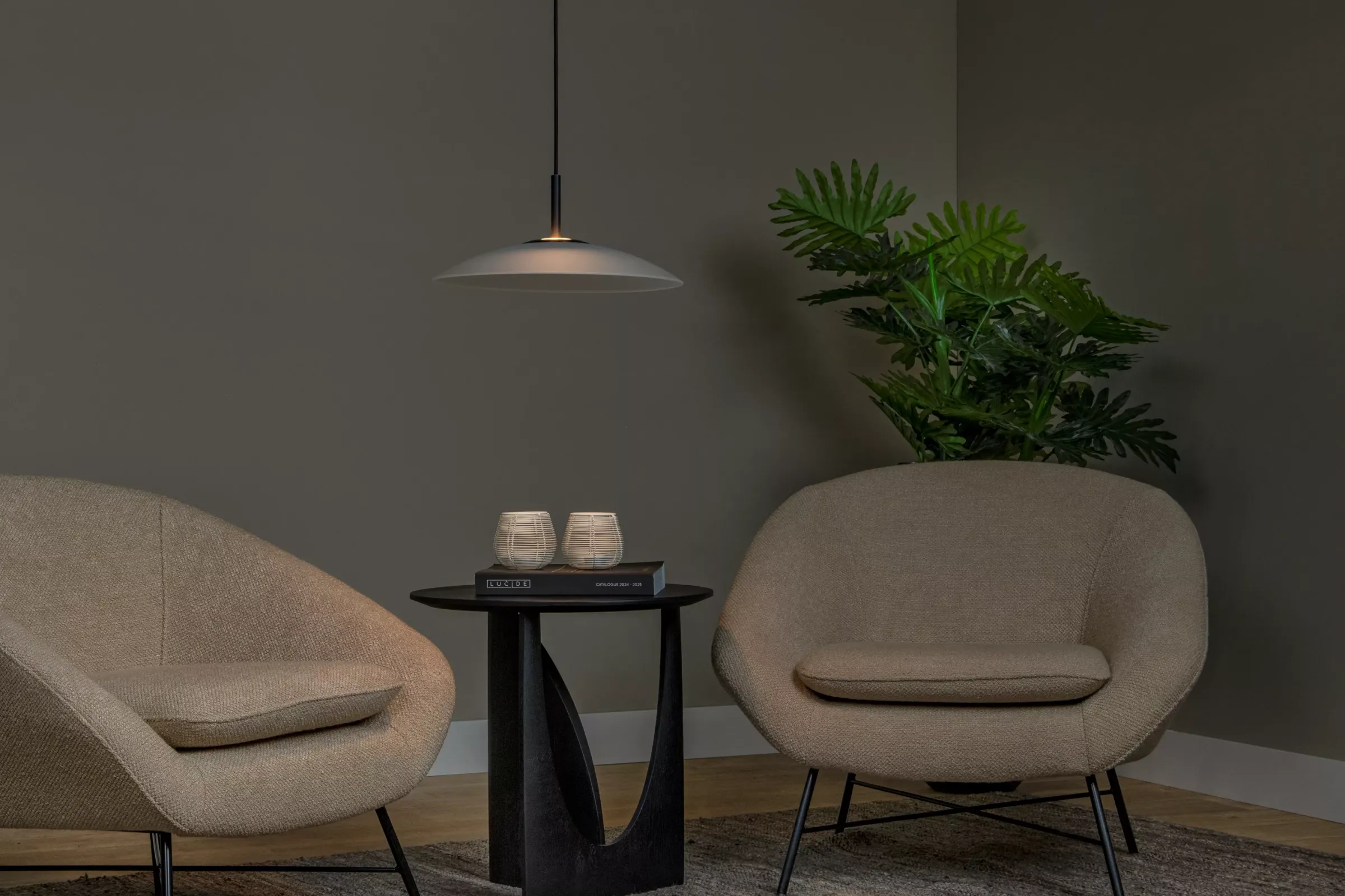 MENGA - Hanglamp - Ø 40 cm - LED Dimb. - 1x11W 2700K - Opaal*Lucide Discount
