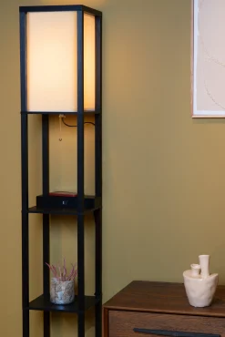 MENNO - Vloerlamp - 1xE27 - Met draadloze oplader - Zwart*Lucide Best Sale