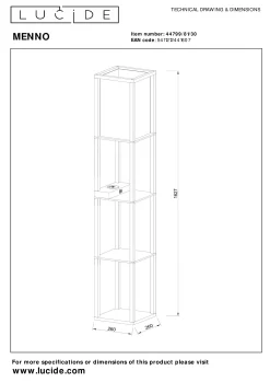 MENNO - Vloerlamp - 1xE27 - Met draadloze oplader - Zwart*Lucide Best Sale
