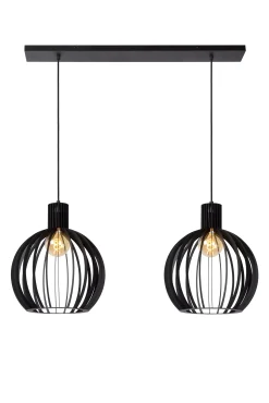 MIKAELA - Hanglamp - 2xE27 - Zwart*Lucide Outlet