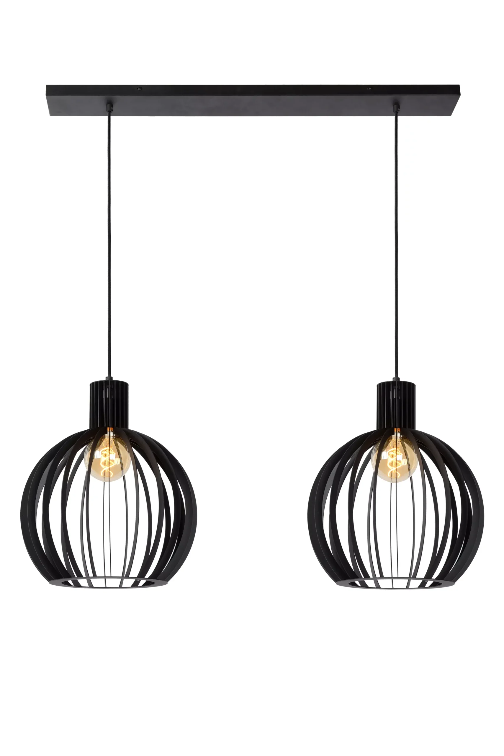 MIKAELA - Hanglamp - 2xE27 - Zwart*Lucide Outlet