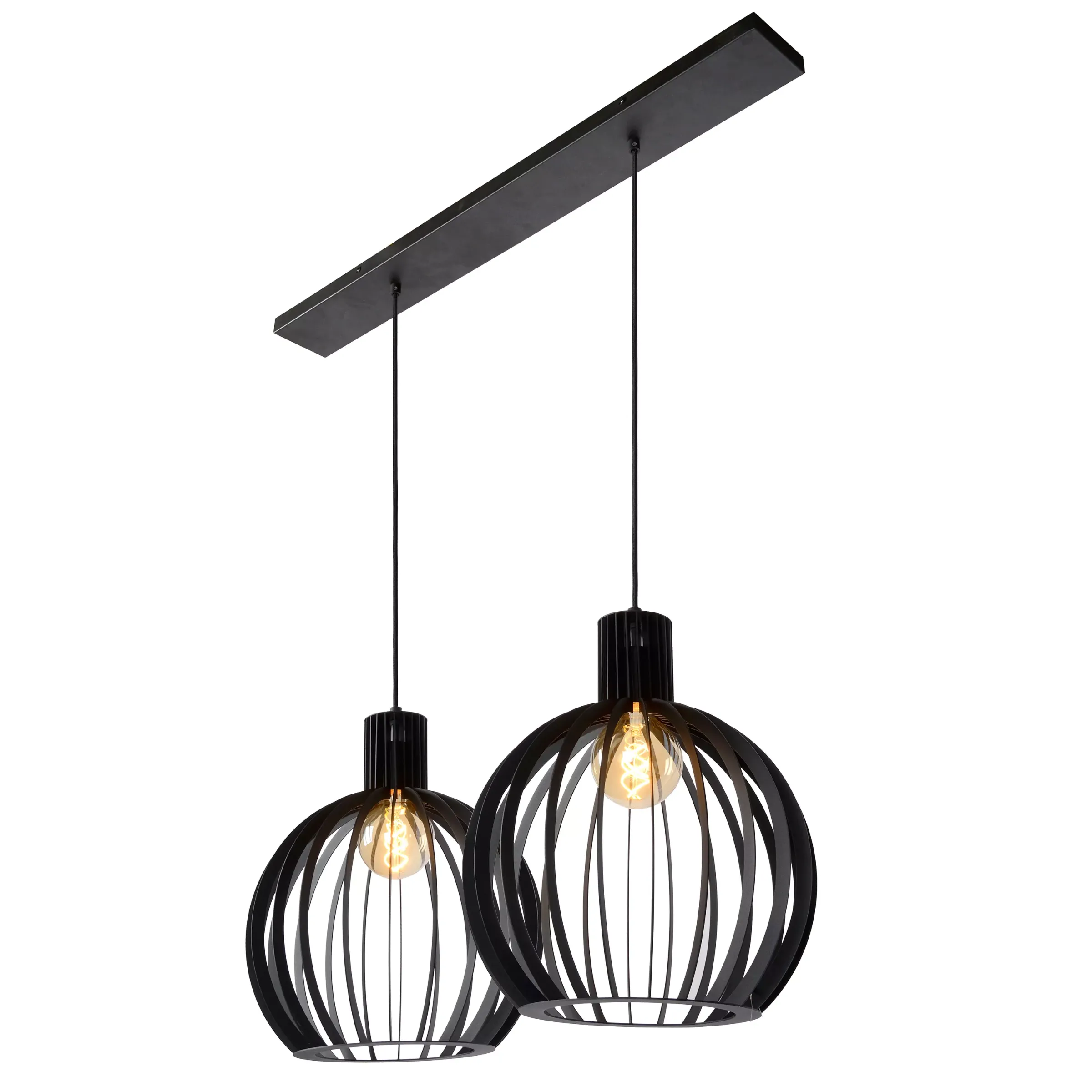 MIKAELA - Hanglamp - 2xE27 - Zwart*Lucide Outlet