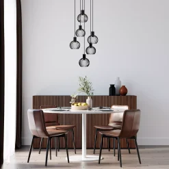 MIKAELA - Hanglamp - Ø 35 cm - 6xE14 - Zwart*Lucide Fashion