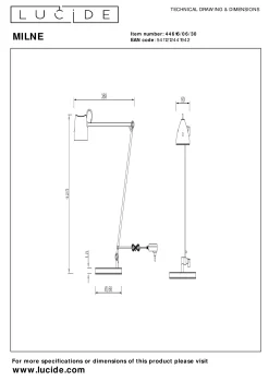 MILNE - Leeslamp - LED Dimb. - 1x8W 2700K - Zwart*Lucide Best Sale