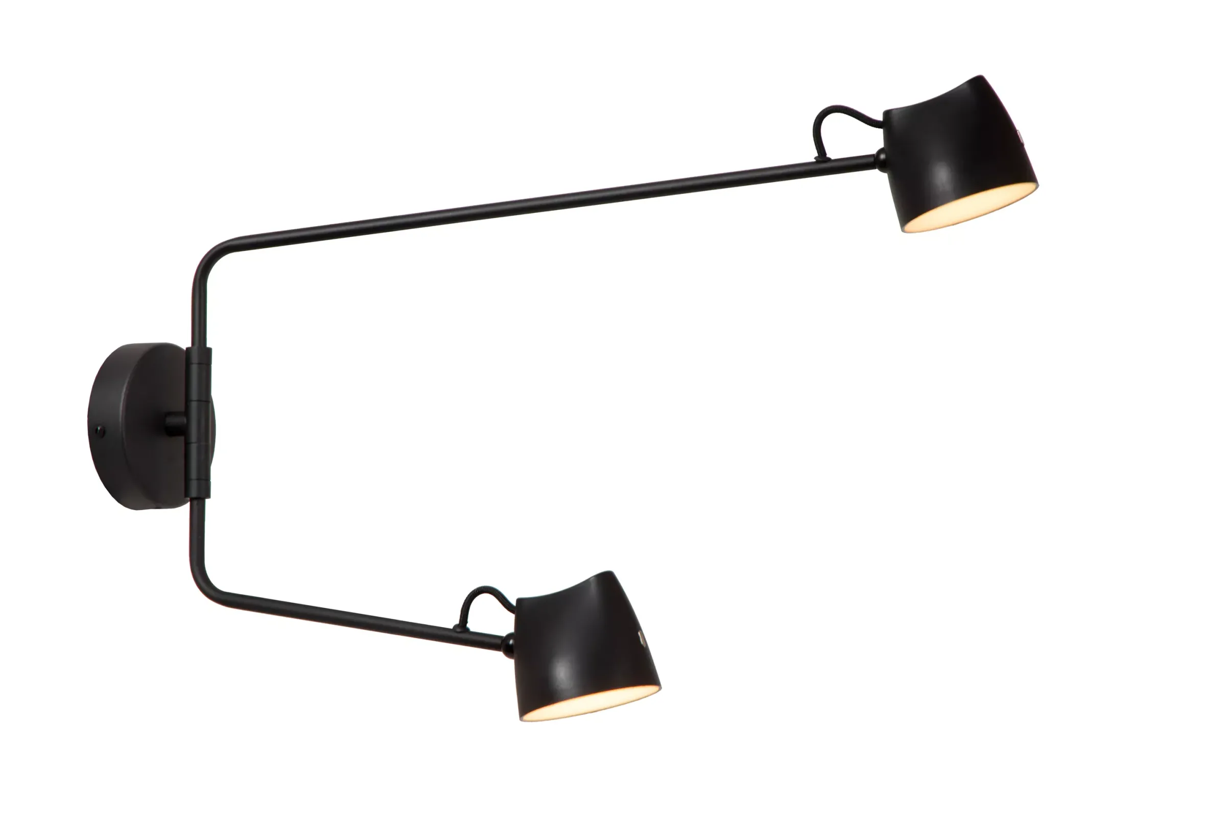 MILNE - Wandlamp - LED Dimb. - 2x8W 2700K - Zwart*Lucide New