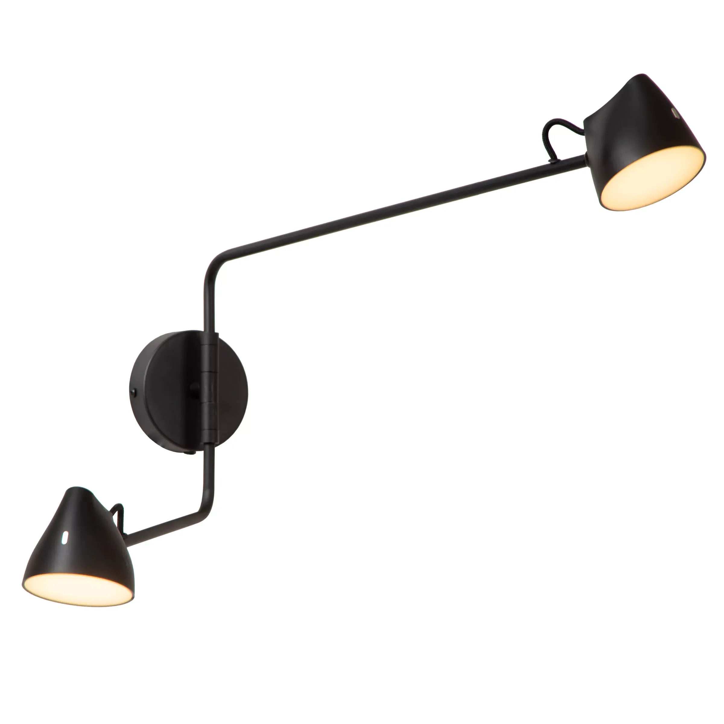 MILNE - Wandlamp - LED Dimb. - 2x8W 2700K - Zwart*Lucide New
