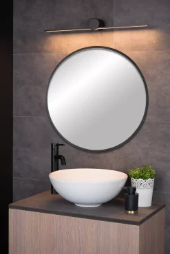 MIZAR - Wandlamp Badkamer - LED - 1x6W 2700K - IP44 - Zwart*Lucide Online