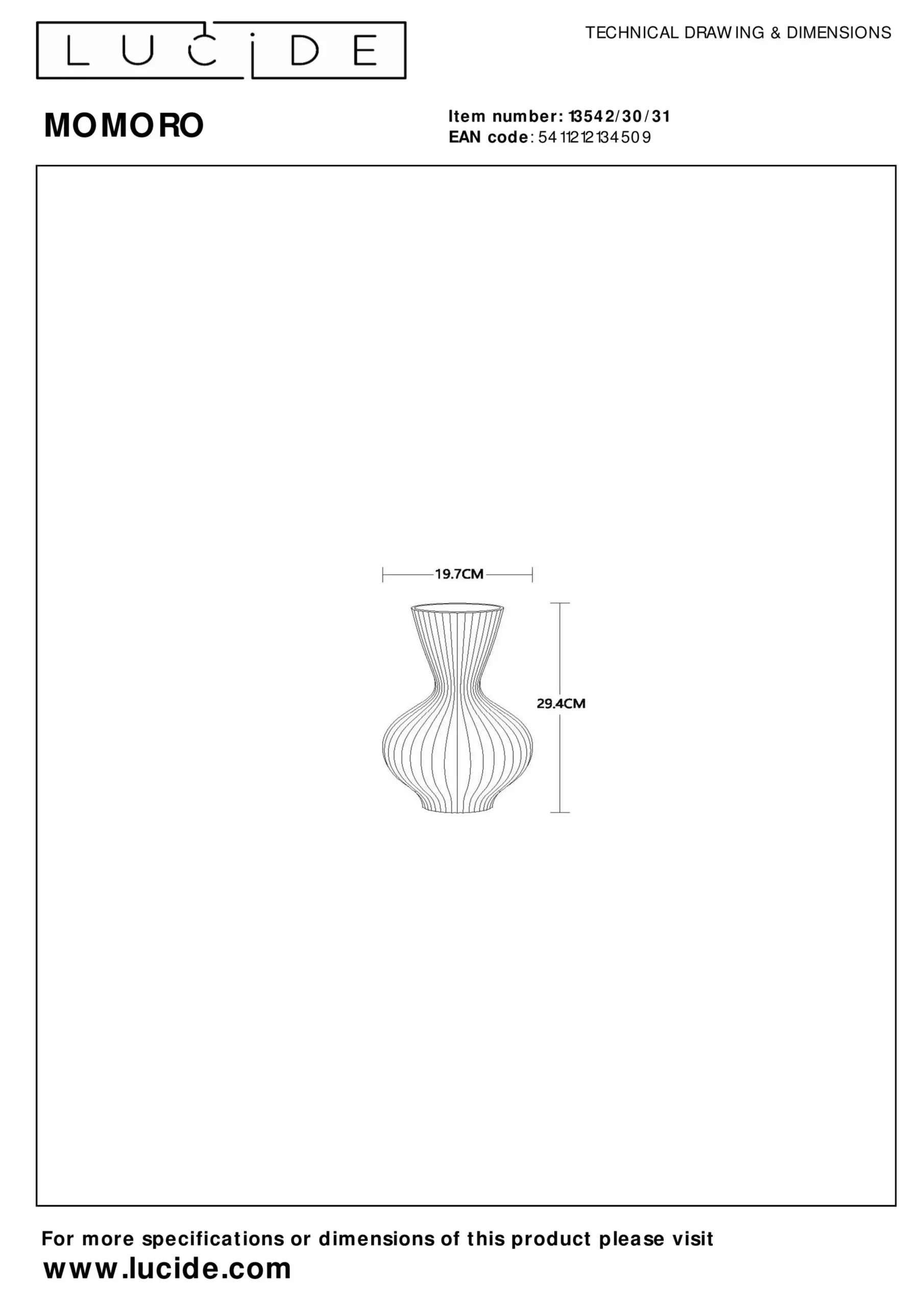 MOMORO - Tafellamp - 1xE14 - Wit*Lucide Store