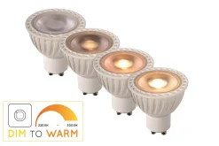 MR16 - Led lamp - Ø 5 cm - LED Dim to warm - GU10 - 1x5W 2200K/3000K - Wit*Lucide Outlet