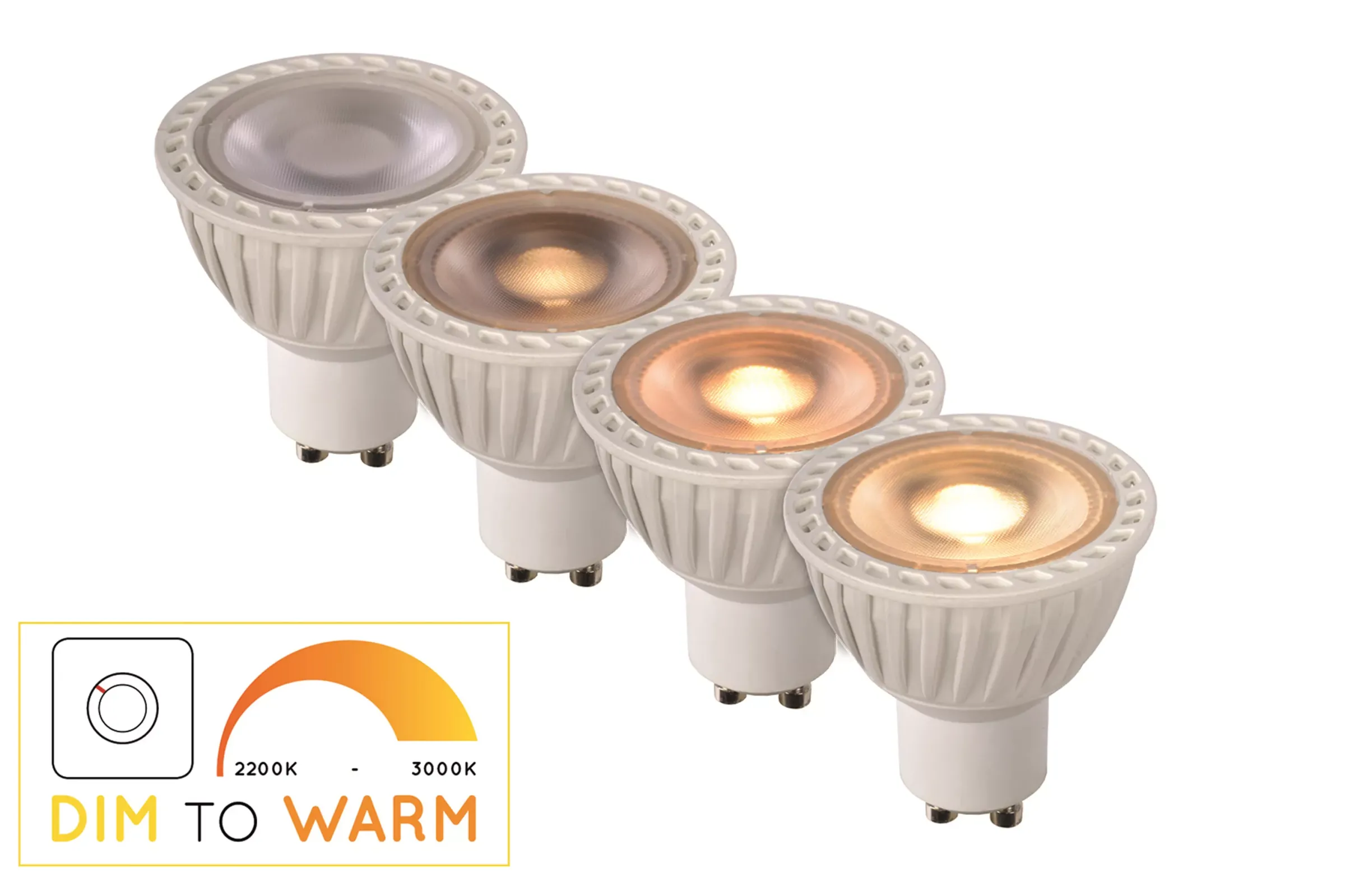 MR16 - Led lamp - Ø 5 cm - LED Dim to warm - GU10 - 1x5W 2200K/3000K - Wit*Lucide Outlet