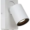 NIGEL - Bedlamp / Wandlamp - LED Dim to warm - GU10 - 1x5W 2200K/3000K - Met USB oplaadpunt - Wit*Lucide Online