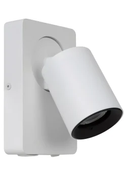 NIGEL - Bedlamp / Wandlamp - LED Dim to warm - GU10 - 1x5W 2200K/3000K - Met USB oplaadpunt - Wit*Lucide Online