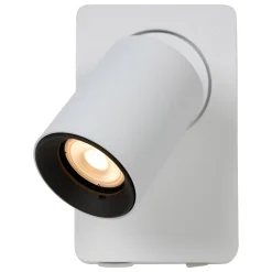 NIGEL - Bedlamp / Wandlamp - LED Dim to warm - GU10 - 1x5W 2200K/3000K - Met USB oplaadpunt - Wit*Lucide Online