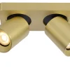 NIGEL - Plafondspot - LED Dim to warm - GU10 - 2x5W 2200K/3000K - Mat Goud / Messing*Lucide Outlet