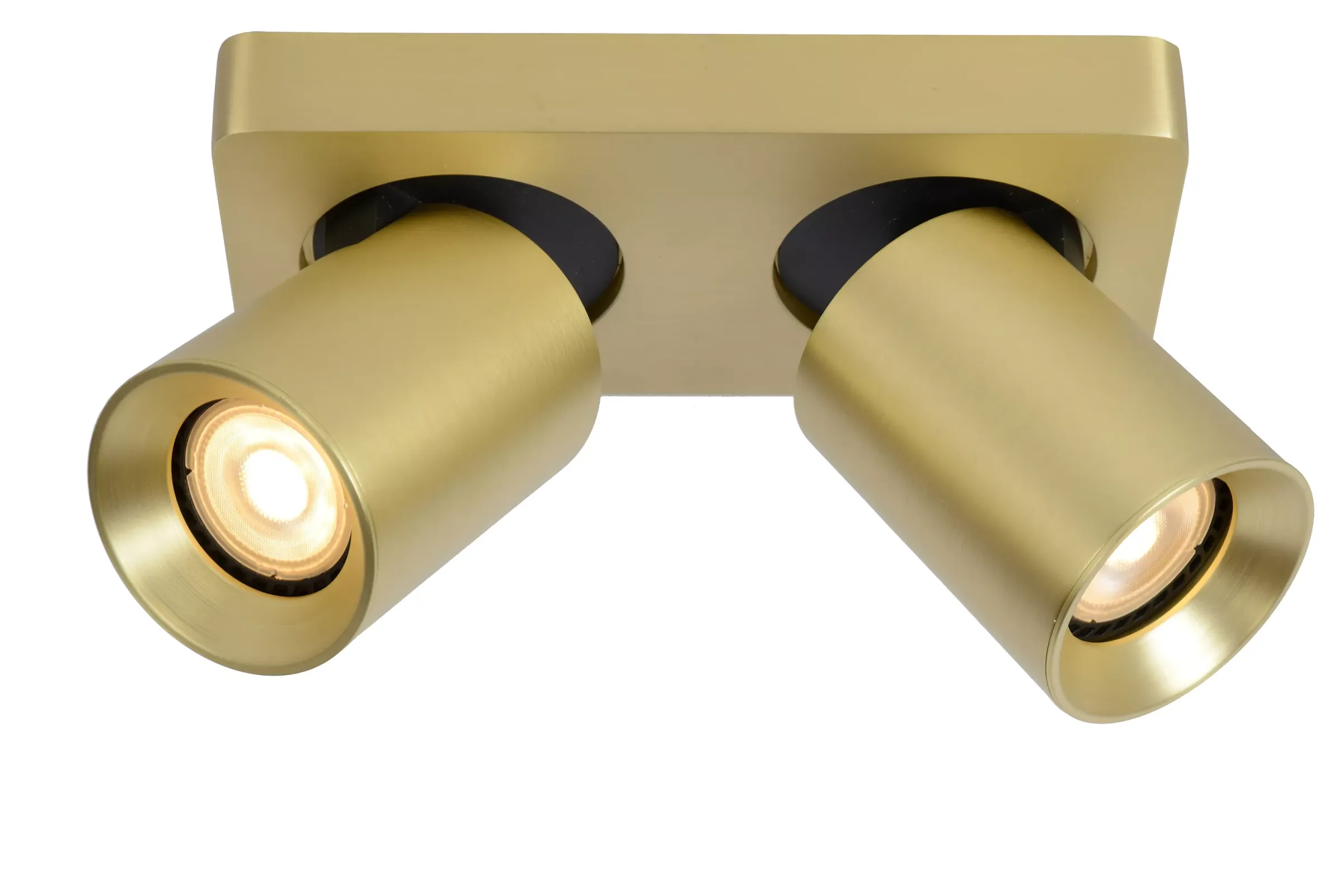 NIGEL - Plafondspot - LED Dim to warm - GU10 - 2x5W 2200K/3000K - Mat Goud / Messing*Lucide Outlet