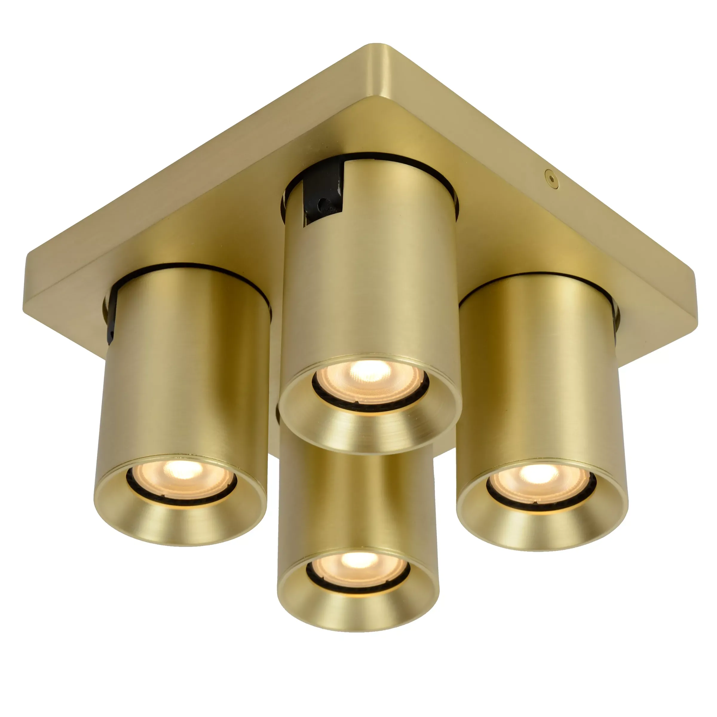 NIGEL - Plafondspot - LED Dim to warm - GU10 - 4x5W 2200K/3000K - Mat Goud / Messing*Lucide Fashion