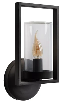 NISPEN - Wandlamp Binnen/Buiten - 1xE14 - IP44 - Zwart*Lucide Outlet