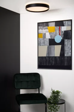 NURIA - Plafonnière - Ø 40 cm - LED 3 StepDim - 1x24W 2700K - Zwart*Lucide Sale