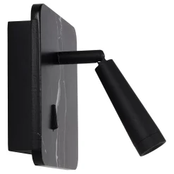 OREGON - Bedlamp / Wandlamp - LED - 1x4W 3000K - Met USB oplaadpunt - Zwart*Lucide Outlet