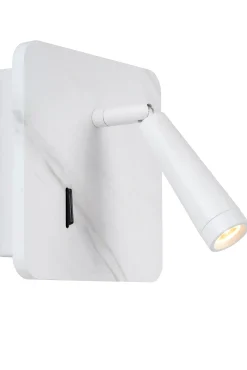 OREGON - Bedlamp / Wandlamp - LED - 1x4W 3000K - Met USB oplaadpunt - Wit*Lucide Online