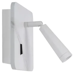 OREGON - Bedlamp / Wandlamp - LED - 1x4W 3000K - Met USB oplaadpunt - Wit*Lucide Online