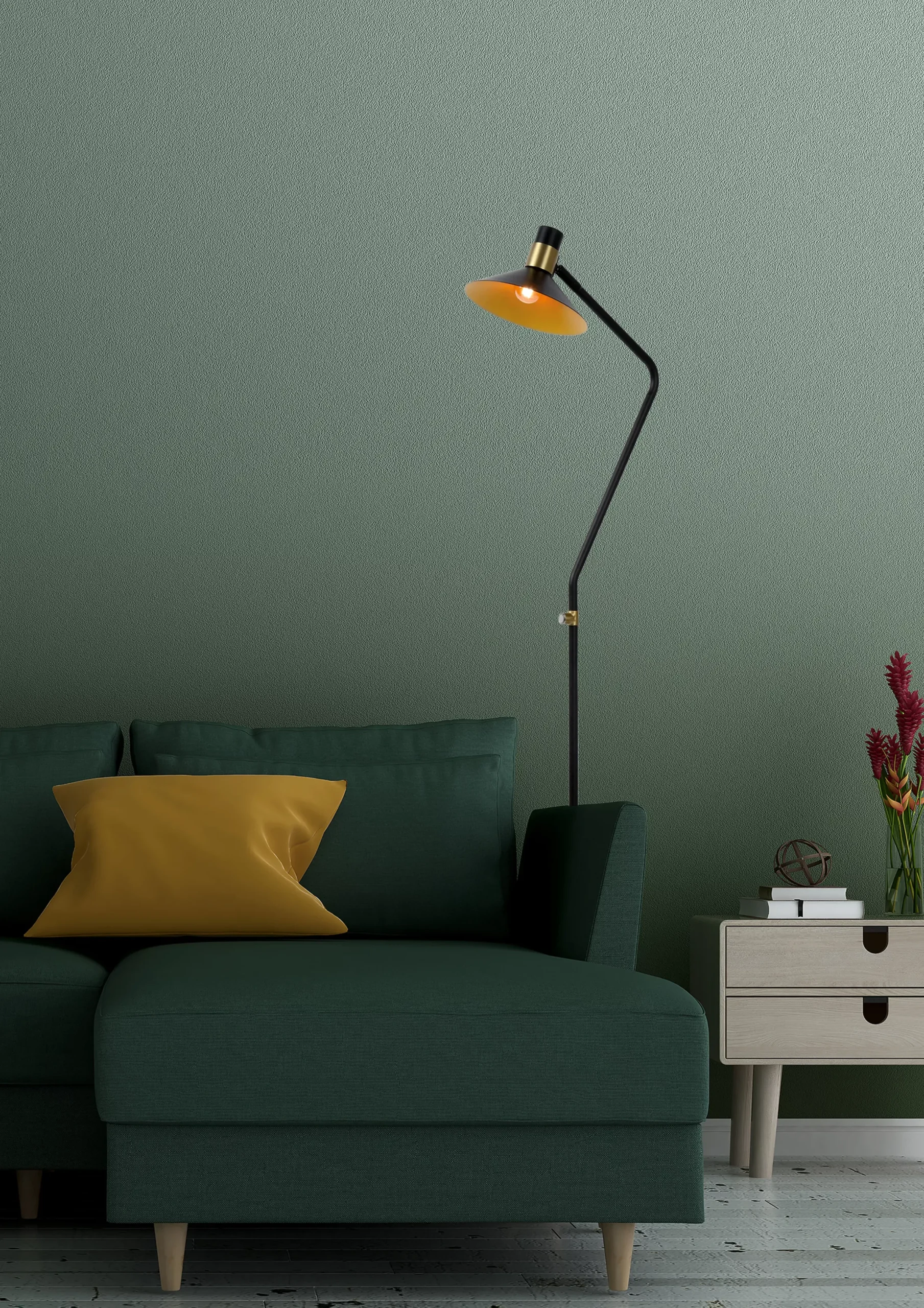 PEPIJN - Vloerlamp - Ø 23 cm - 1xE14 - Zwart*Lucide Outlet