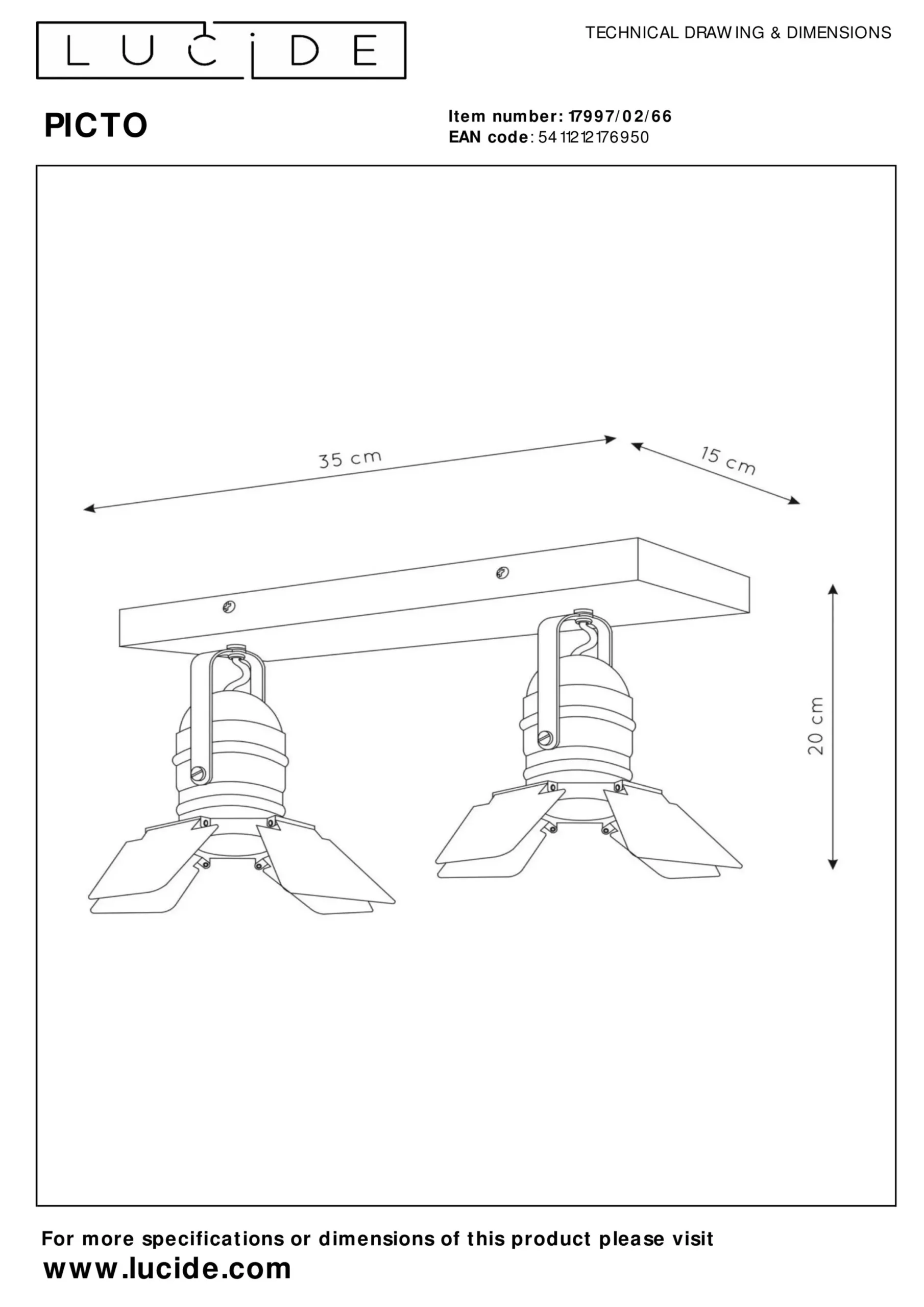 PICTO - Plafondspot Kinderkamer - 2xGU10 - Roze*Lucide Hot
