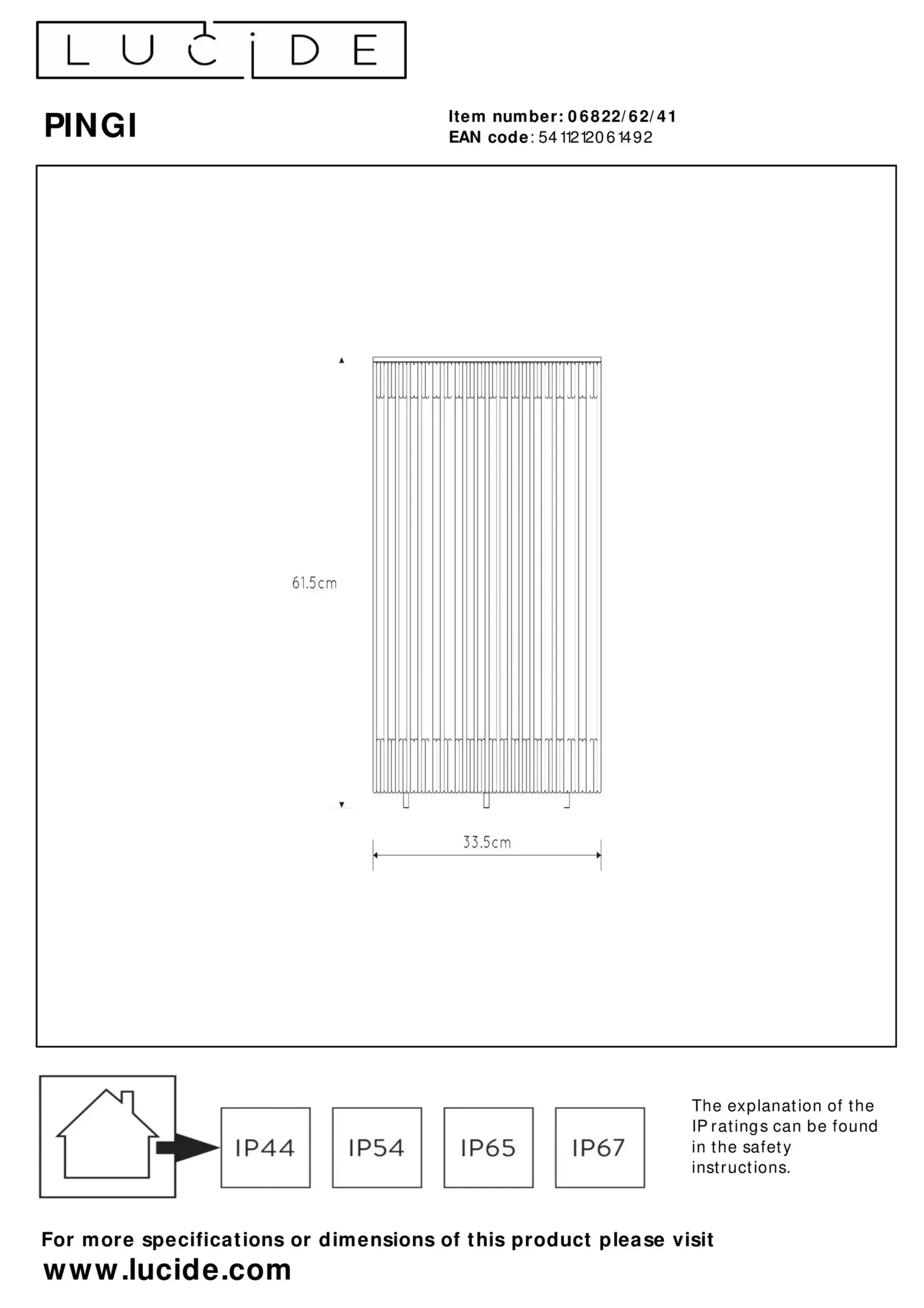 PINGI - Oplaadbare Vloerlamp Binnen/Buiten - Accu/Batterij - Ø 33,5 cm - LED 3 StepDim - 1x3W 3000K - IP44 - Taupe*Lucide Clearance